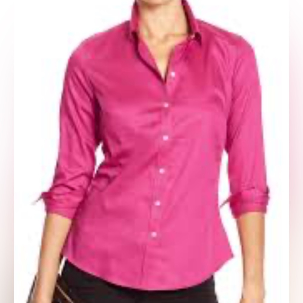 RUBY RD. BUTTON DOWN SHIRT SPREAD COLLAR WOMENS LONG SLEEVE PINK COLOR SIZE 6